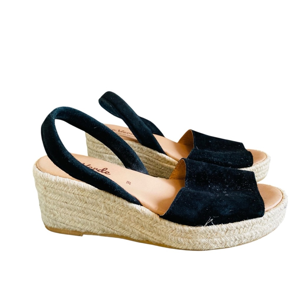 Ser Verde Espadrille Wedge Sandals Womens 38/7.5 Slingback Handmade Spain Travel